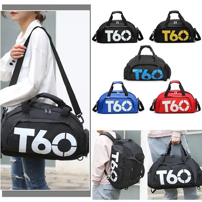 T60 Gym Duffel Bag with Shoe Compartment – Large Capacity Sports Bag for Men & Women