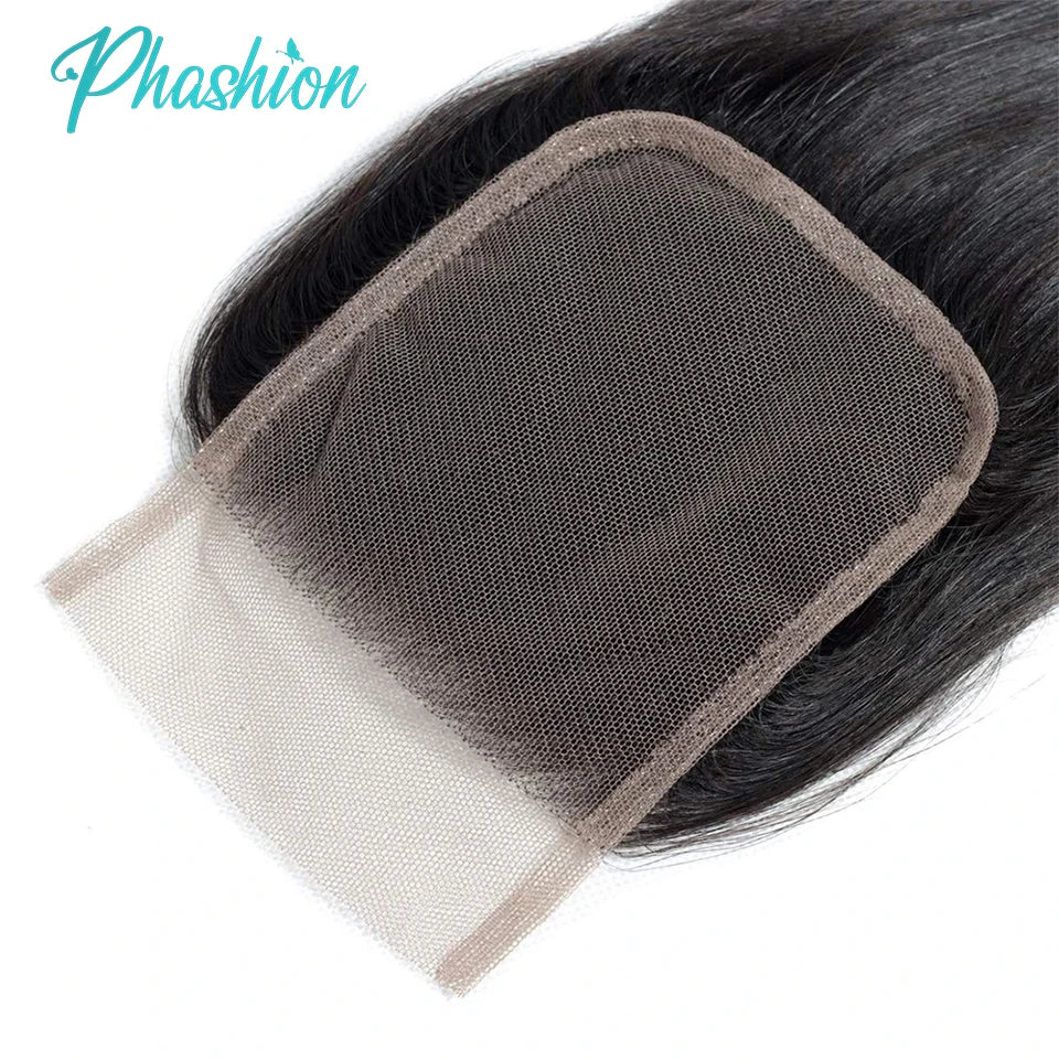 Phashion 24 26 Inch 5x5 4x4 Straight Lace Closure Only Pre Plucked Long Full Swiss Transparent 100