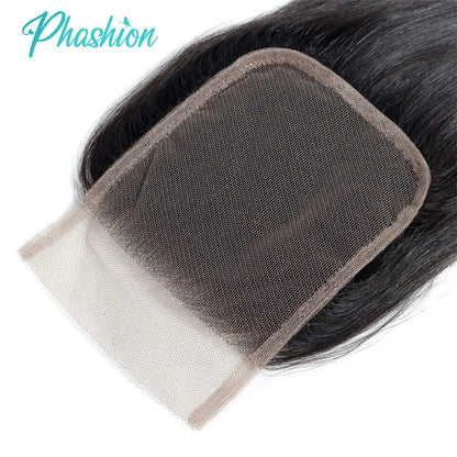 Phashion 24 26 Inch 5x5 4x4 Straight Lace Closure Only Pre Plucked Long Full Swiss Transparent 100