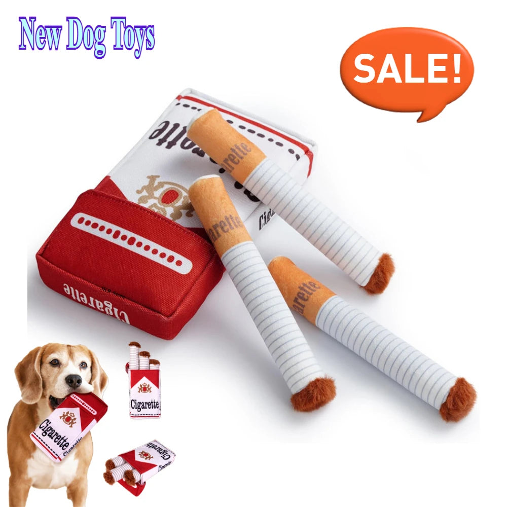 Cigarette Design Plush Dog Toy – Funny Interactive Chewing Toy for Pets
