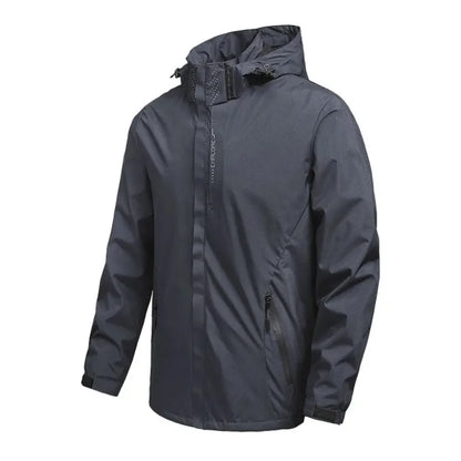 Men's Waterproof Hooded Jacket – Lightweight Windproof Outdoor Raincoat