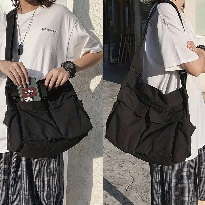 Canvas Messenger Bag – Large Capacity Women's Casual Shoulder & Crossbody Bag