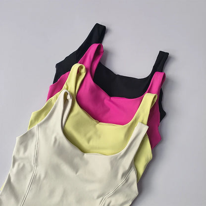 Women's Sports Bra Tank Top Built-In Bra Fitness Yoga Crop Top