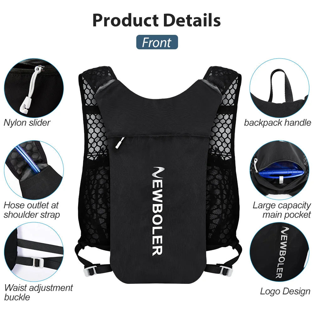 Newboler Trail Running Hydration Vest Backpack – Ultralight Breathable Marathon Pack
