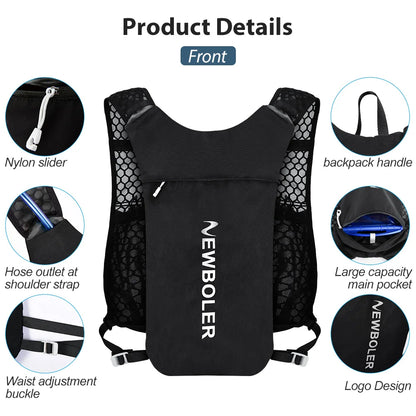 Newboler Trail Running Hydration Vest Backpack – Ultralight Breathable Marathon Pack