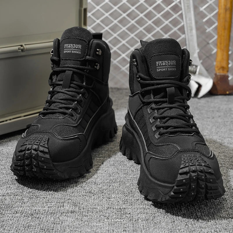 Men's High-Top Tactical Boots – Non-Slip Outdoor Sneakers