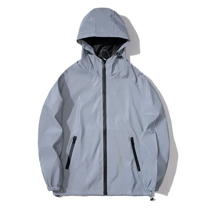 Reflective Hooded Jacket – Unisex Streetwear Windbreaker