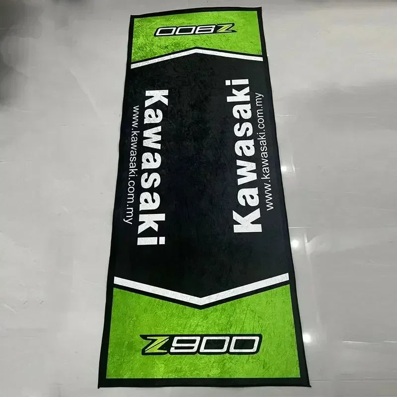 Kawasaki Motorcycle Area Rug Anti-Slip Floor Mat for Garage & Home Decor
