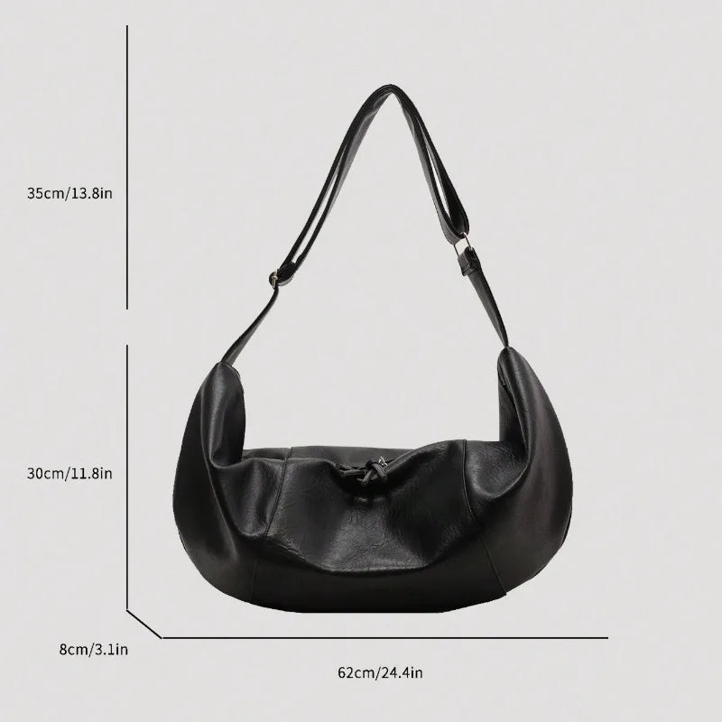 Dumpling Crossbody Bag – Large Capacity PU Leather