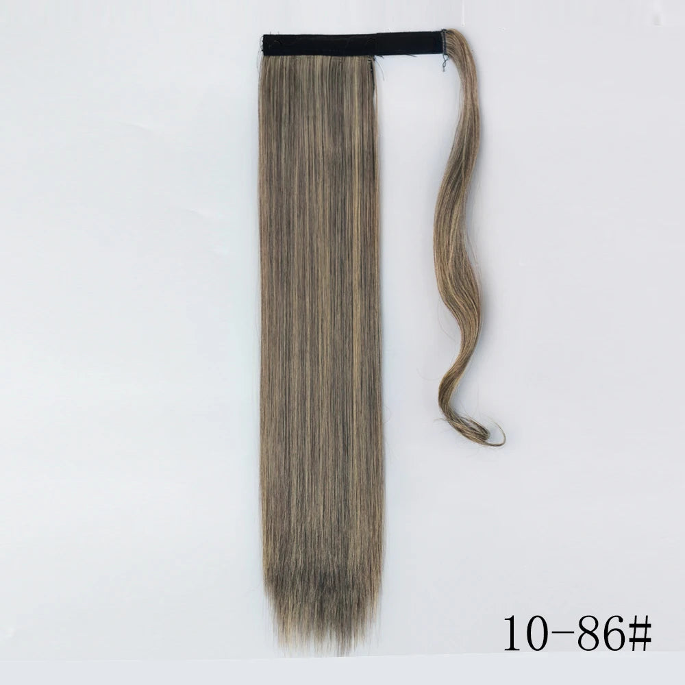 Wrap Around Ponytail Extension – Long Straight Synthetic Clip-In