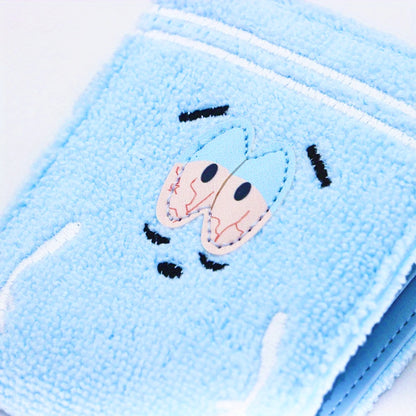 Anime Embroidered Card Holder Wallet – Cute Towel Cloth ID Wallet