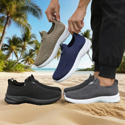 Men's Slip-On Mesh Sneakers – Lightweight Breathable Walking Shoes