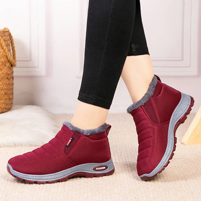 Women's Waterproof Snow Boots – Plush-Lined Warm Ankle Boots