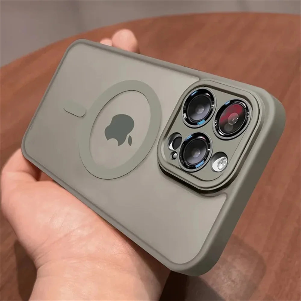Lens Protection Case Iphone 11 12 13 Proa Mx Mini 15 16 Plus 14 Matte Translucent Magsafe Wireless