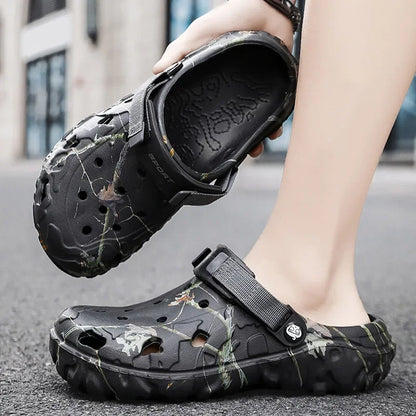 Men's Camouflage Clog Sandals – Lightweight Non-Slip Garden Shoes
