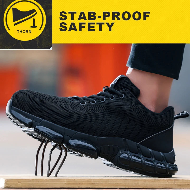 Steel Toe Safety Shoes Breathable Non-Slip Work Sneakers for Men and Women