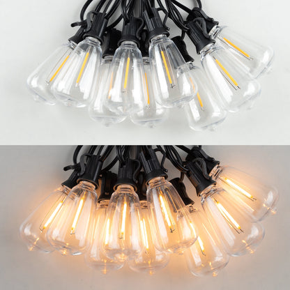 St38 String Lights Outdoor Garland Connectable Shatterproof Waterproof Plastic Led Bulb Dimmable