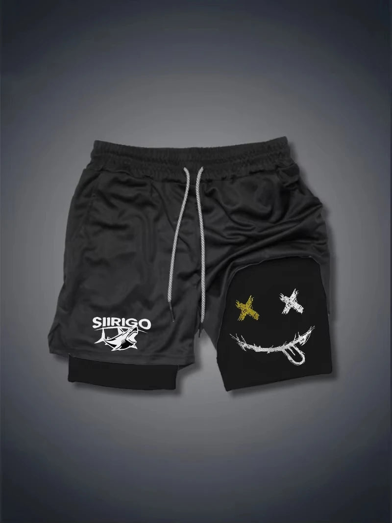 Men's 2-in-1 Graphic Fitness Shorts – Quick-Dry Training Shorts
