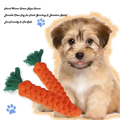 Carrot Cotton Rope Chew Toy for Small Dogs & Puppies