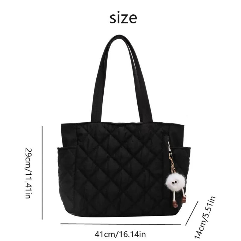 Quilted Tote Bag – Large Capacity Shoulder Bag for Women