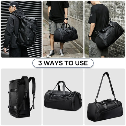 40L Gym Duffel Bag with Shoe Compartment – Foldable Travel Bag for Men & Women