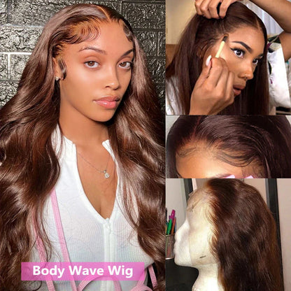Chocolate Brown Body Wave HD Lace Front Human Hair Wig – 4x4, 13x4 & 13x6