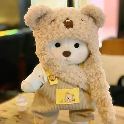 Teddy Bear Plush Toy with Changeable Outfits – Cute Stuffed Animal Doll