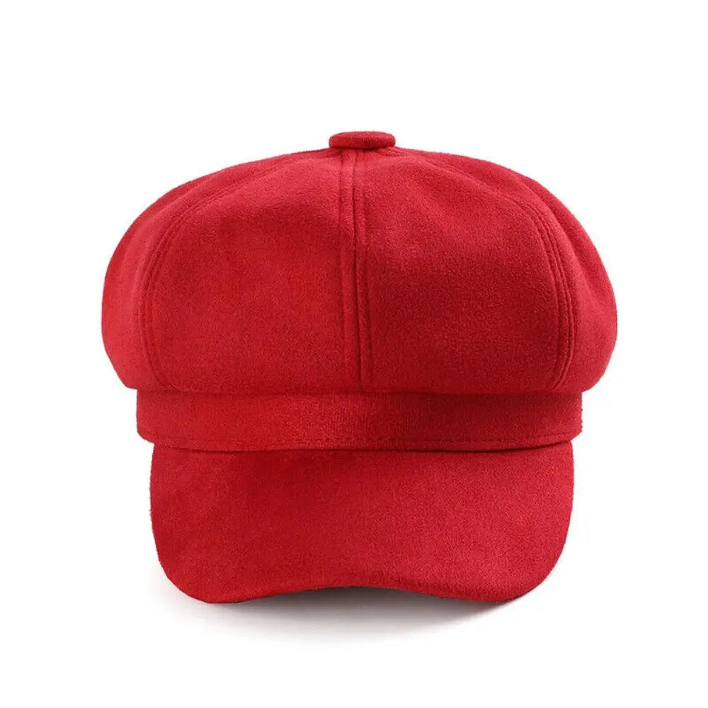 Newsboy Cap – Casual Suede Baker Hat for Women