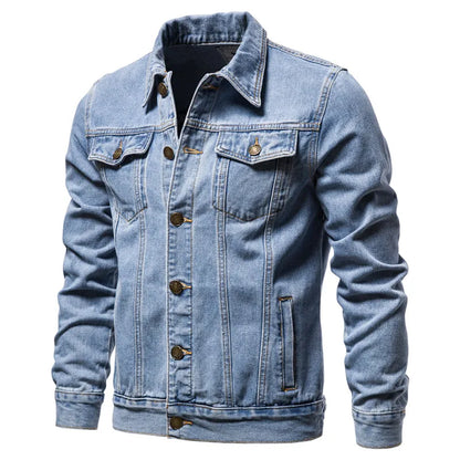 Men's Slim Fit Denim Jacket – Vintage Motorcycle Jean Coat