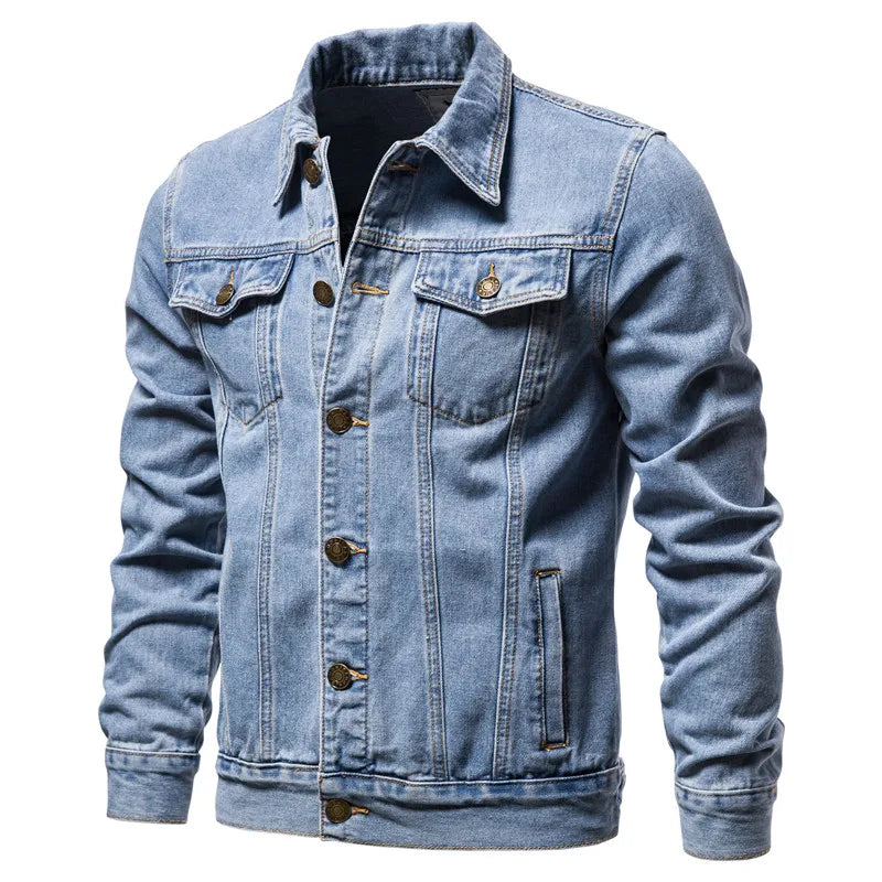 Men's Slim Fit Denim Jacket – Vintage Motorcycle Jean Coat