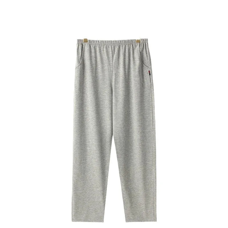 Men's Cotton Pajama Pants – Plus Size Elastic Waist Lounge Trousers