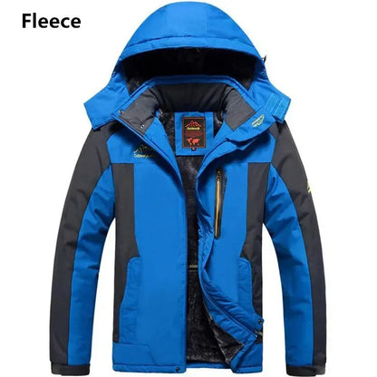 Men's Plus Size Winter Parka – Thick Fleece Hooded Waterproof Coat