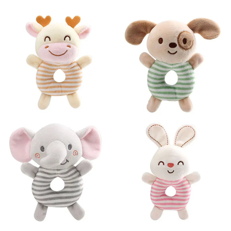Baby Rattle Toy – Soft Plush Cartoon Animal Hand Ring for Newborns