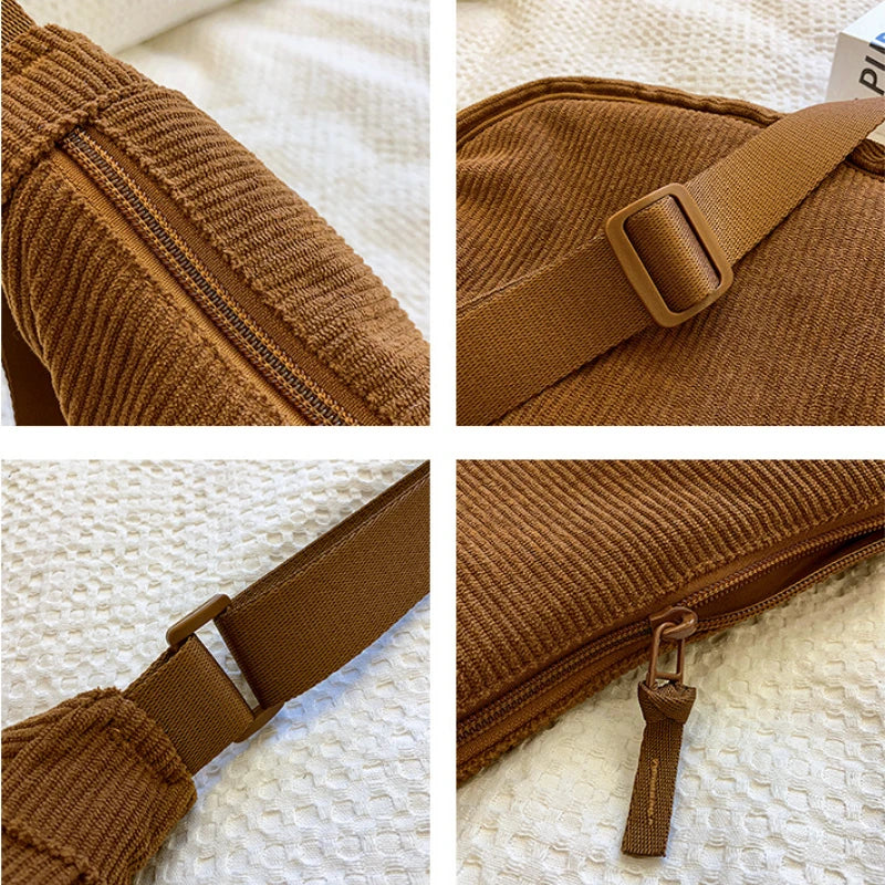 Corduroy Hobo Shoulder Bag – Retro Casual Women's Crossbody Bag