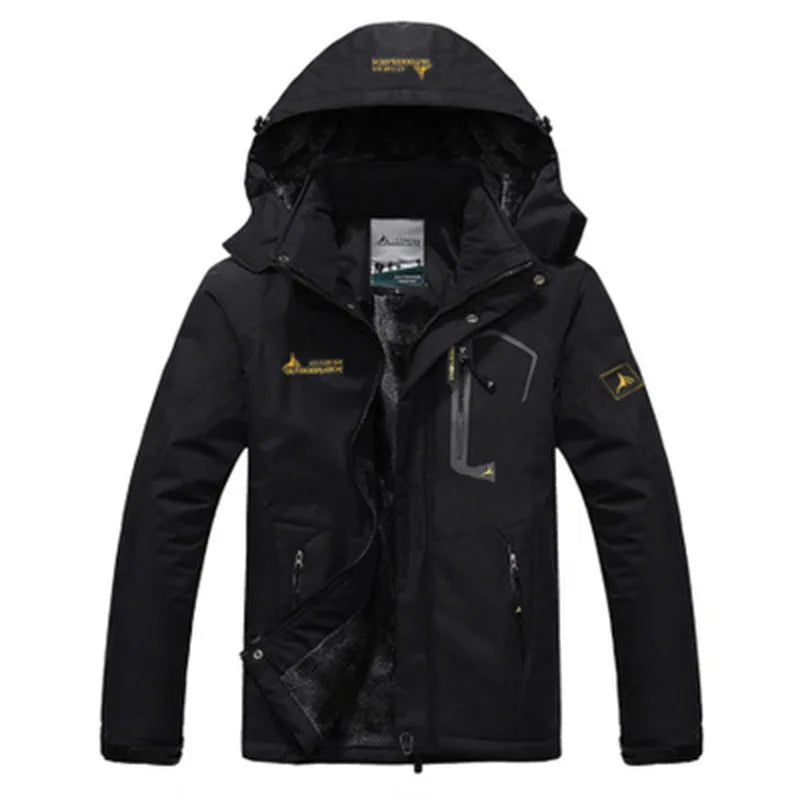 Men's Winter Parka Hooded Jacket – Thick Fleece-Lined Windproof Coat