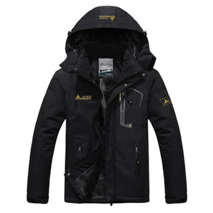 Men's Winter Parka Hooded Jacket – Thick Fleece-Lined Windproof Coat