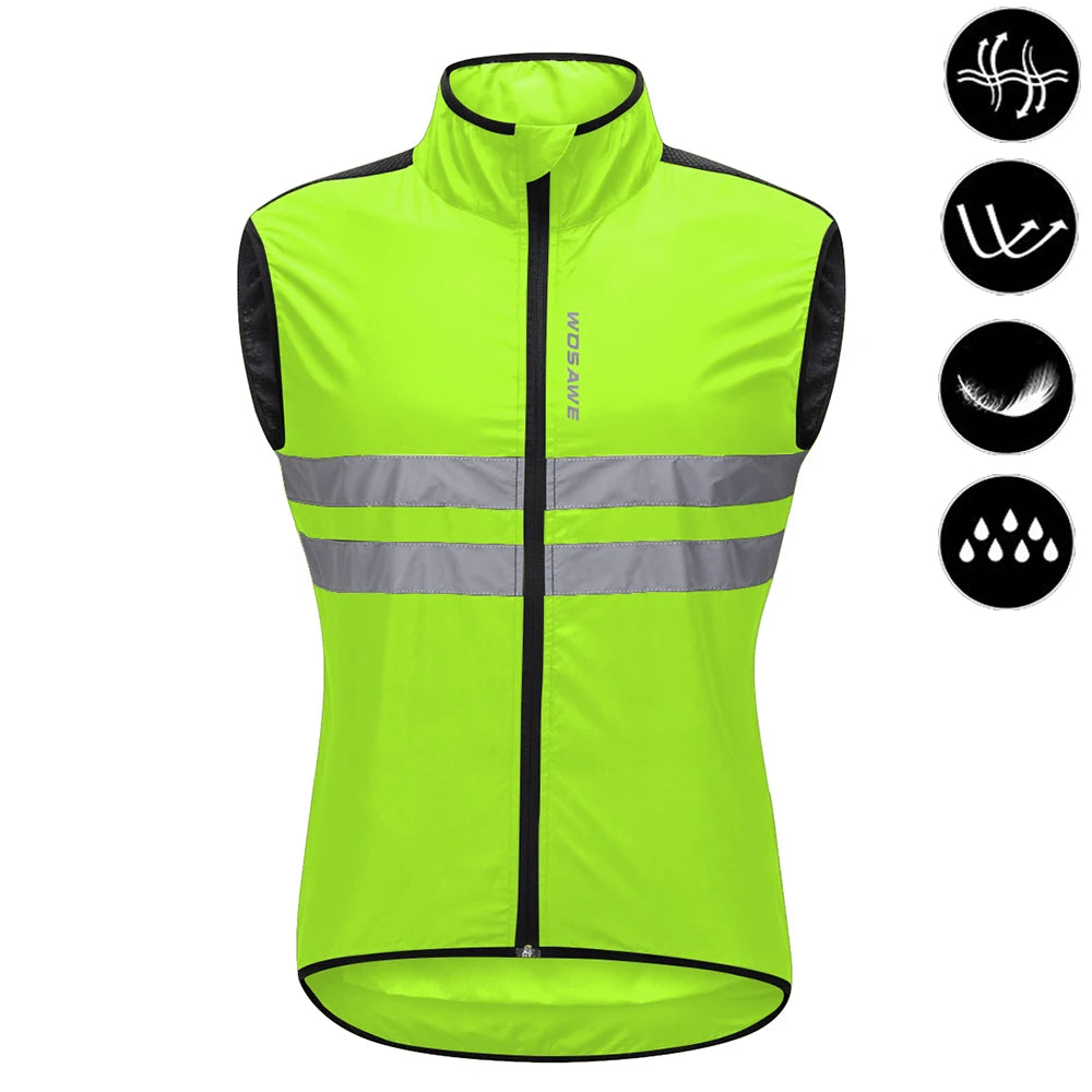 Cycling Windbreaker Jacket Men – Windproof Reflective Running Vest & Hooded Coat