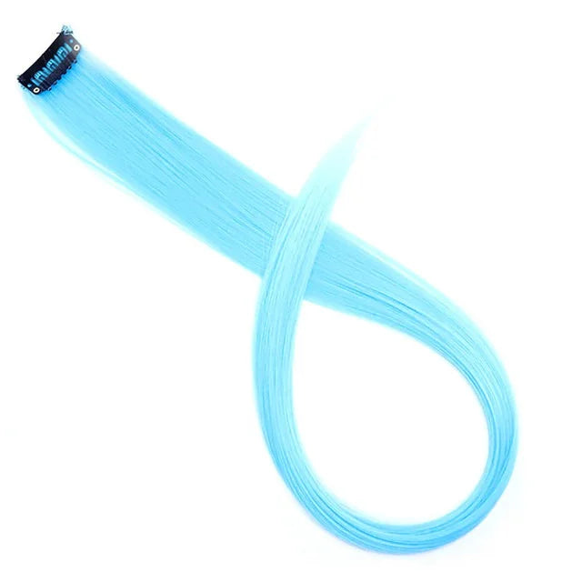 Clip-In Hair Extensions 22 Inch Straight Synthetic – Rainbow Colors