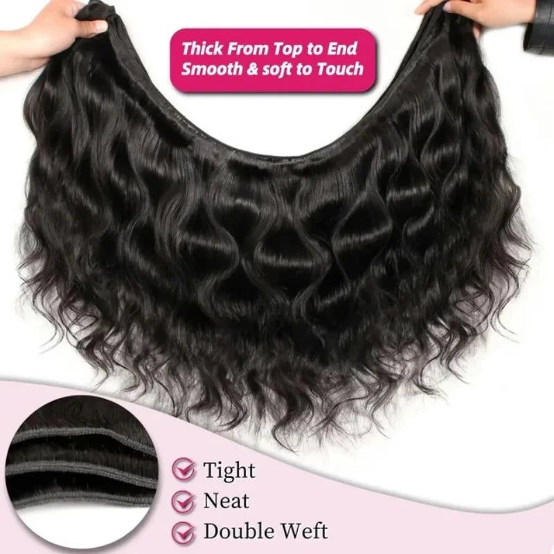 42 Inch Body Wave Human Hair Bundles Natural Black Brazilian Virgin Weave 12a Unprocessed Real