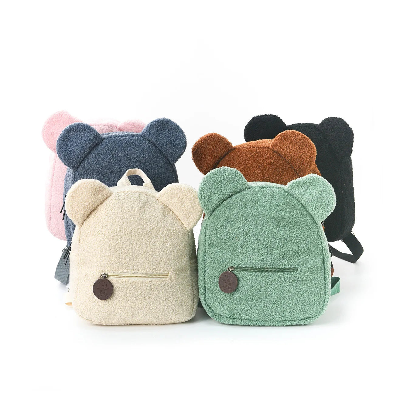 Cute Bear Ear Fleece Backpack for Kids – Girls School Bag