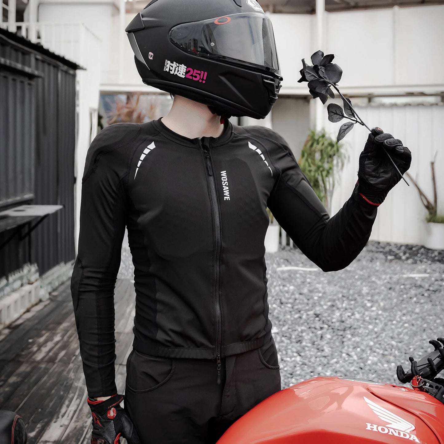 Men's Lightweight Motorcycle Riding Jacket with Armor Protection