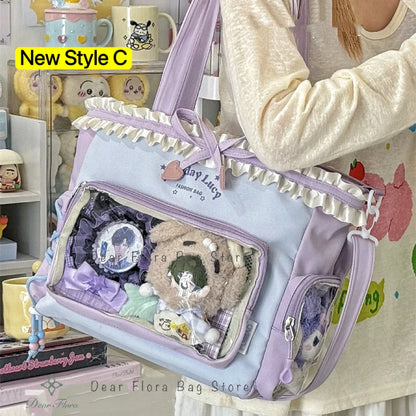 Ita Bag Transparent Window Tote – Y2K Kawaii Crossbody Shoulder Bag