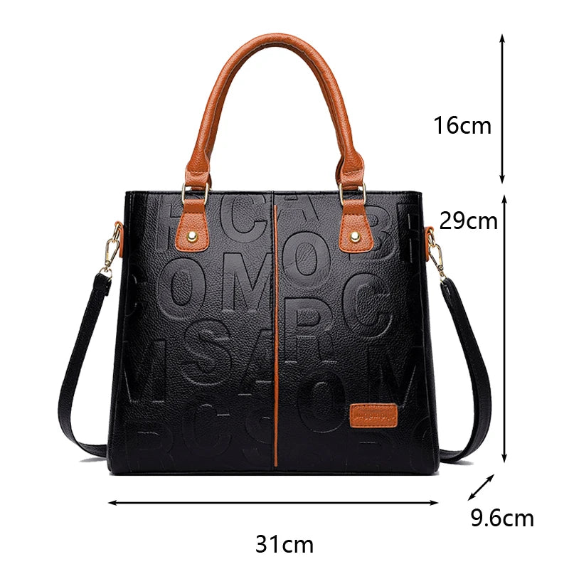 PU Leather Tote Handbag for Women – Large Capacity Crossbody Bag