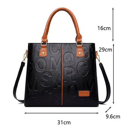 PU Leather Tote Handbag for Women – Large Capacity Crossbody Bag