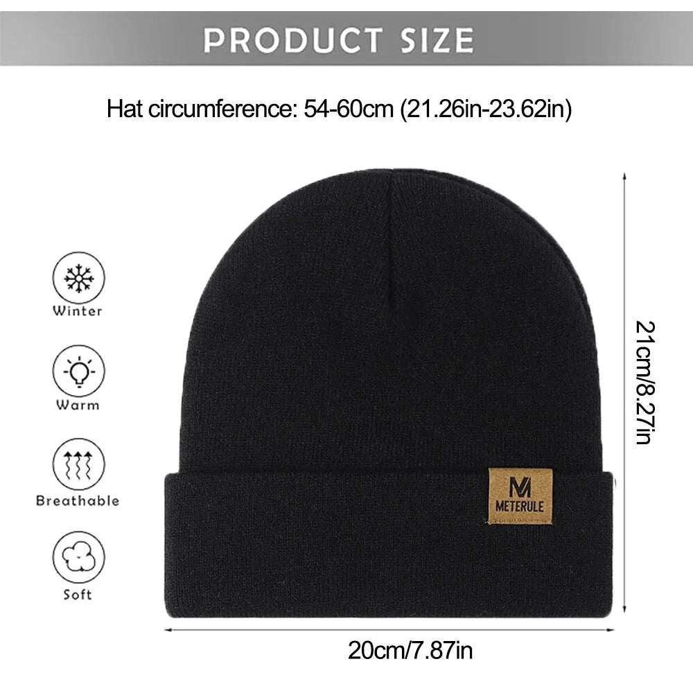 Winter Knit Cuffed Beanie – Warm Unisex Ski Hat