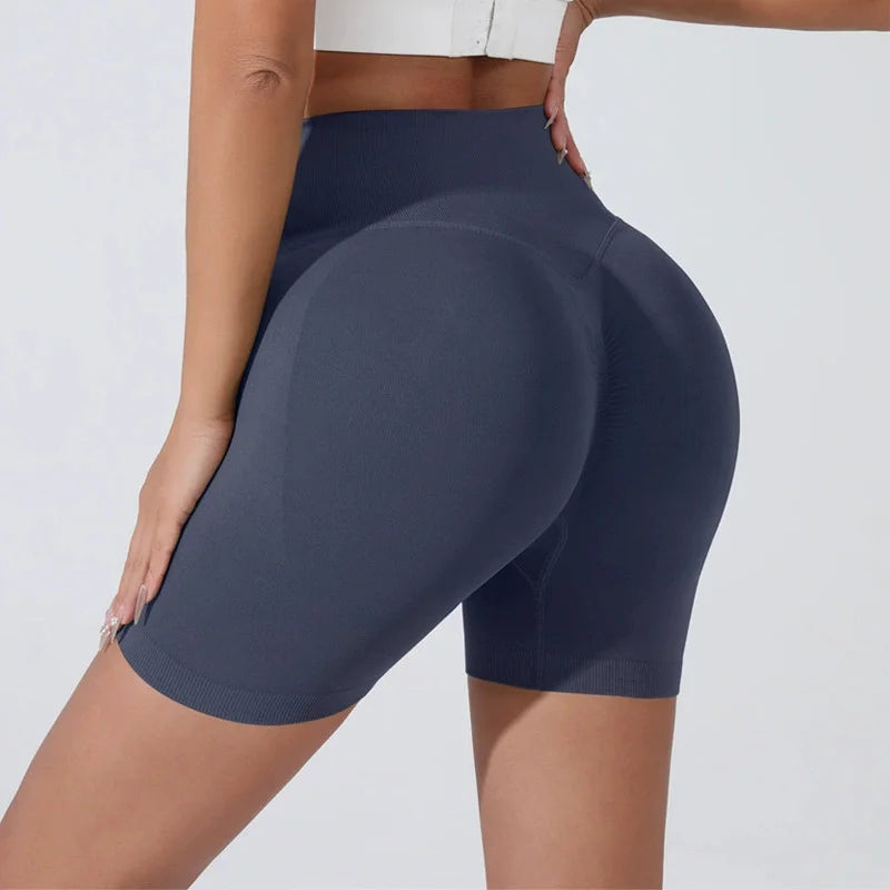 Women's High-Waist Butt Lifting Biker Shorts – Seamless Gym & Running Shorts