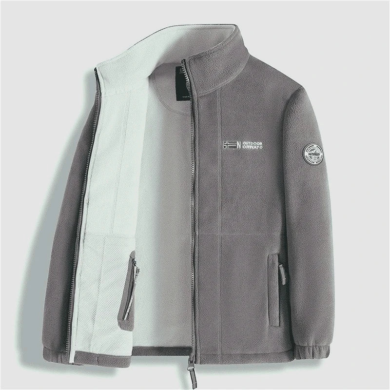 Men's Thick Polar Fleece Jacket – Full-Zip Warm Outdoor Winter Coat
