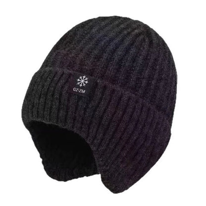 Winter Beanie with Ear Flaps – Fleece Lined Knit Hat for Men