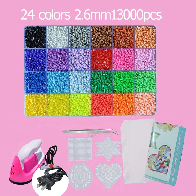 Hama Beads Kit – Fuse Bead Set with Pegboards & Iron