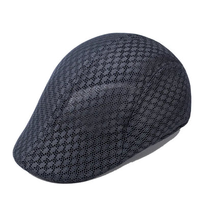 Mesh Newsboy Flat Cap – Unisex Breathable Beret Hat